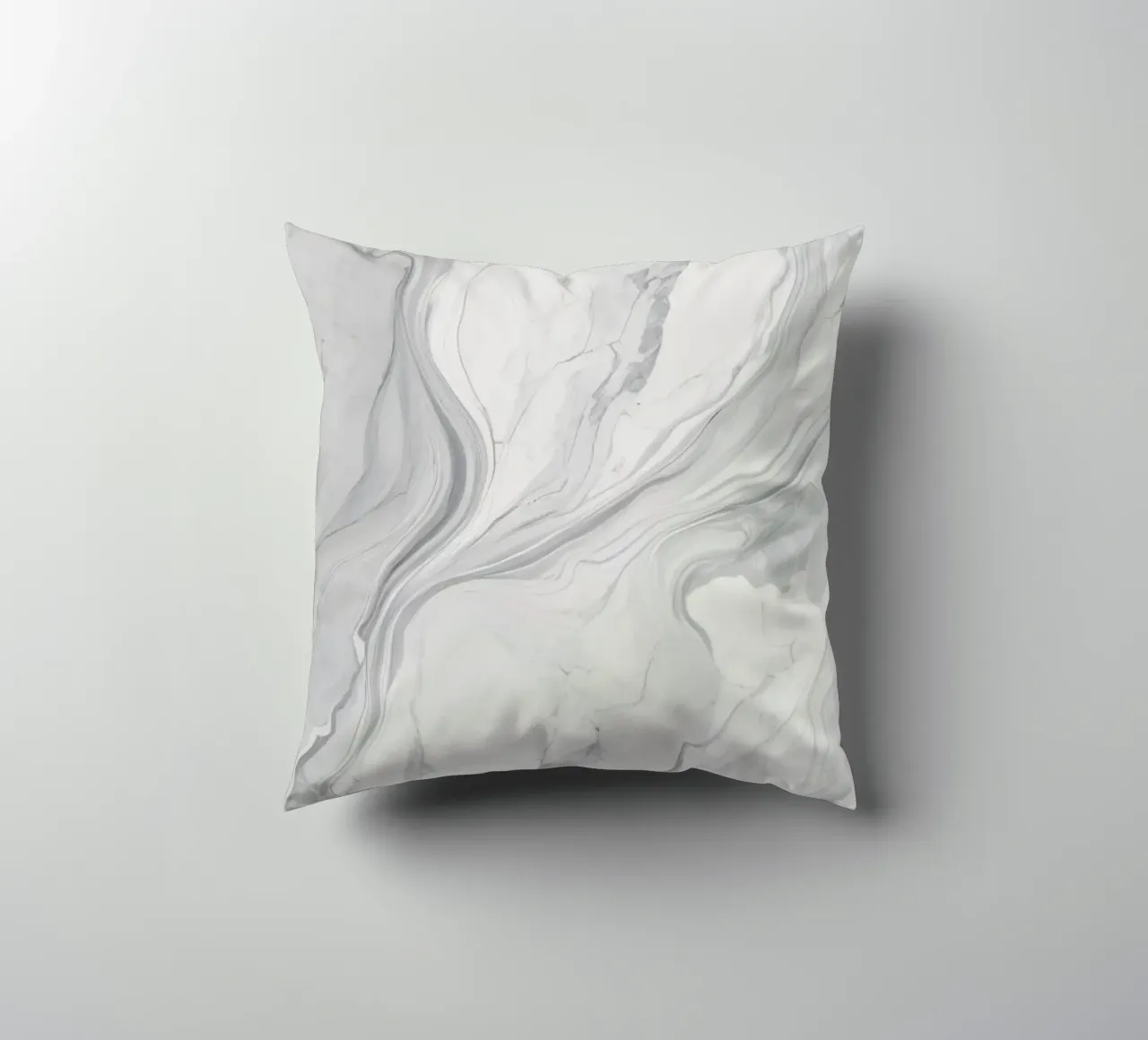 Elegant gray marble texture with swirling patterns and light decorative cushion by DesignDoodle