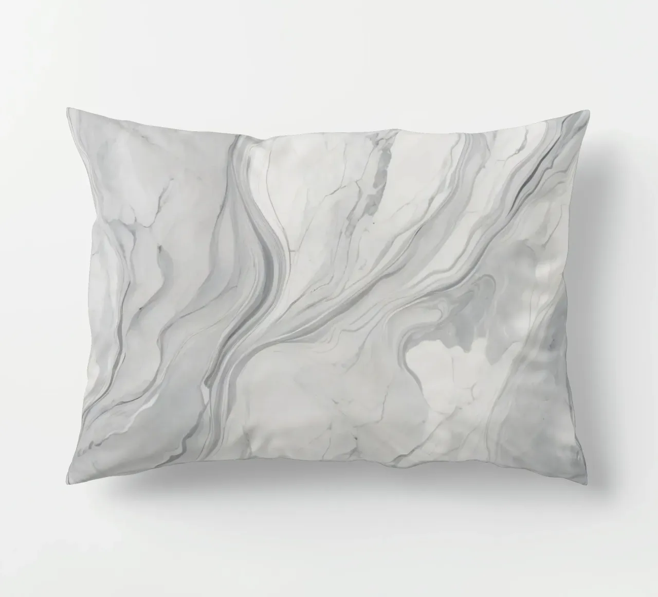Elegant gray marble texture with swirling patterns and light decorative cushion by DesignDoodle