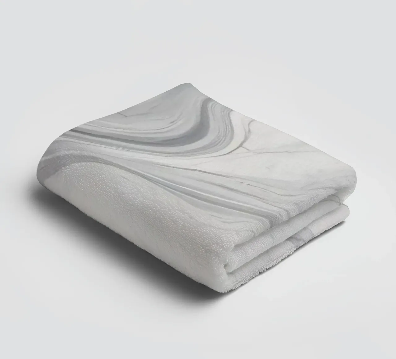Elegant gray marble texture with swirling patterns and light towel by DesignDoodle