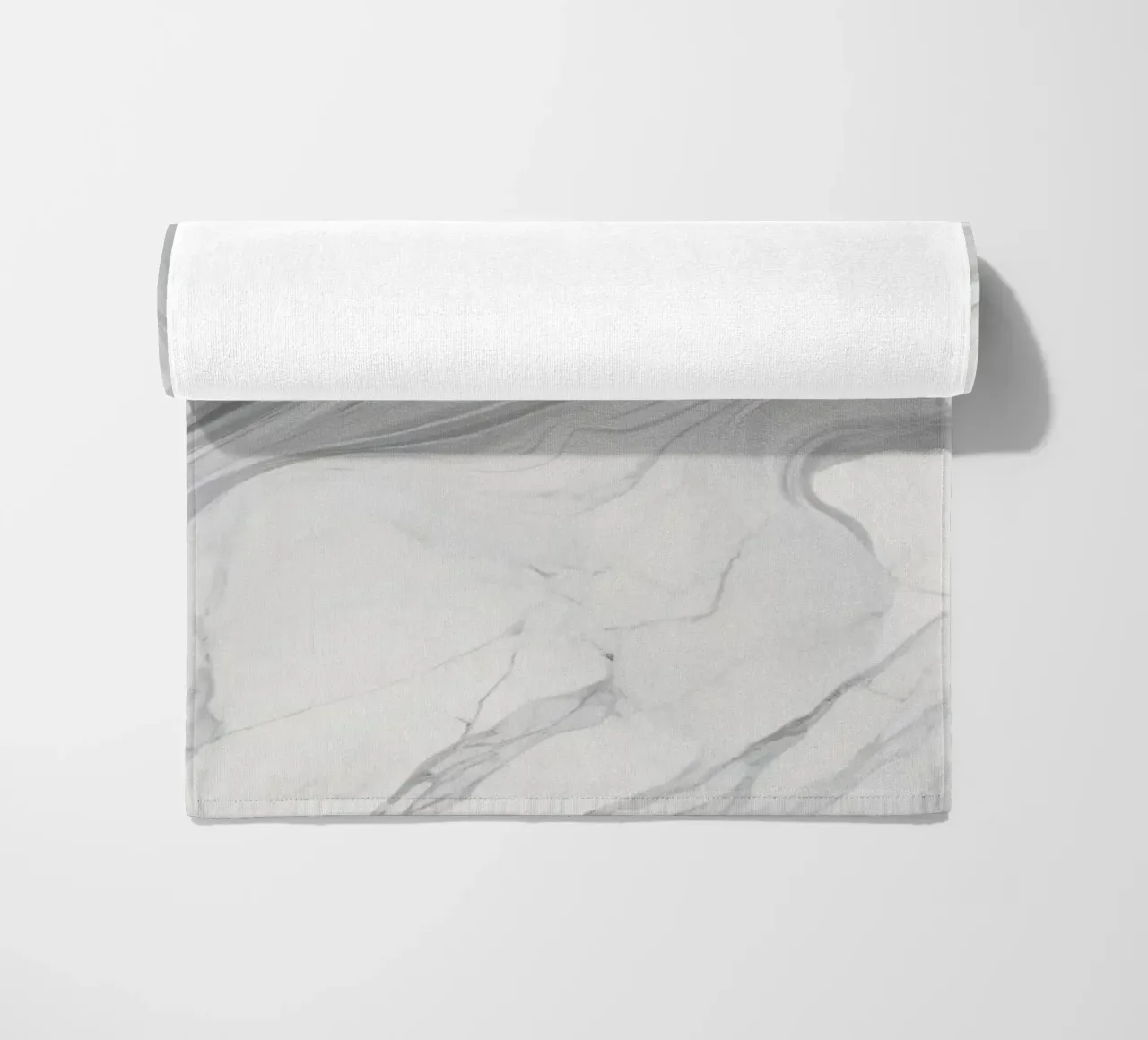 Elegant gray marble texture with swirling patterns and light beach towel by DesignDoodle