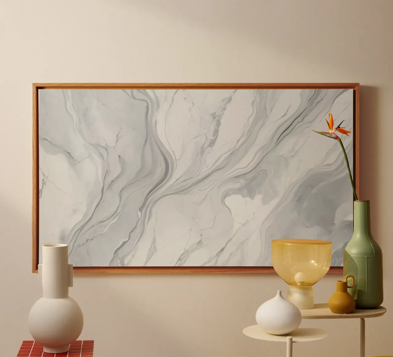 Elegant gray marble texture with swirling patterns and light canvas by DesignDoodle