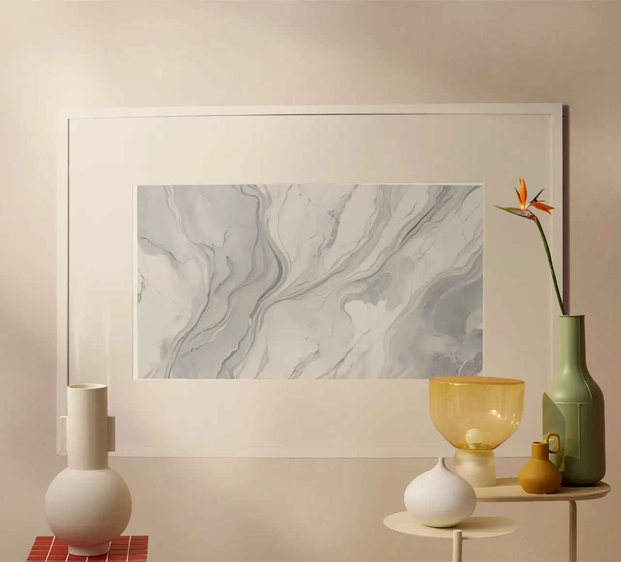 Elegante texture di marmo grigio con motivi vorticosi e luce poster da DesignDoodle