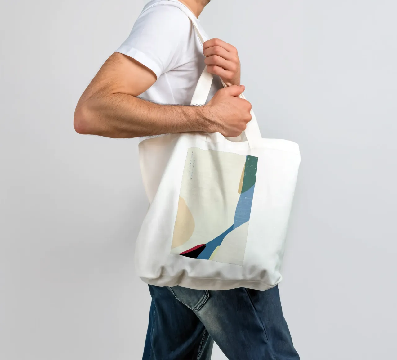 Japanese Pattern II borsa in juta da Pure