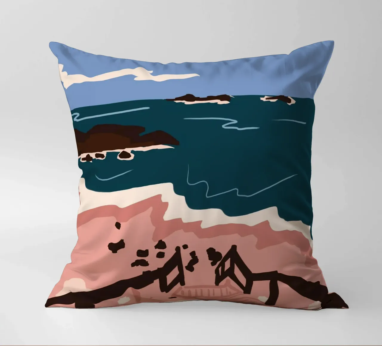 Blues dell'oceano cuscino da Kintsugi99