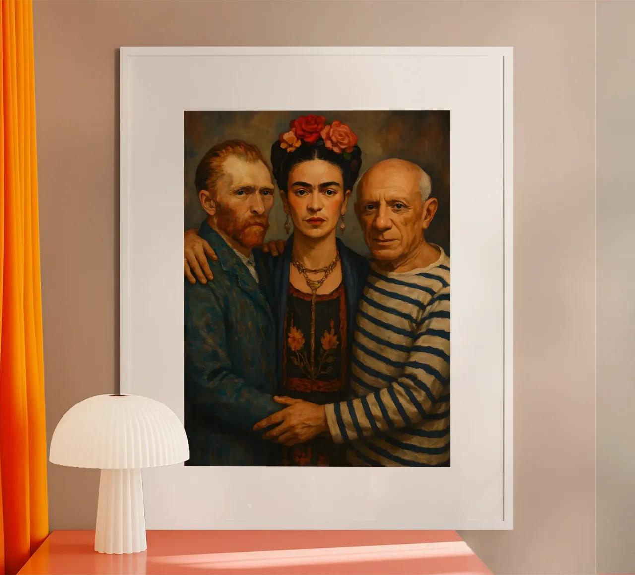 Frida Kahlo Vincent Van Gogh Picasso poster con telaio in alluminio da ARTOMATIC