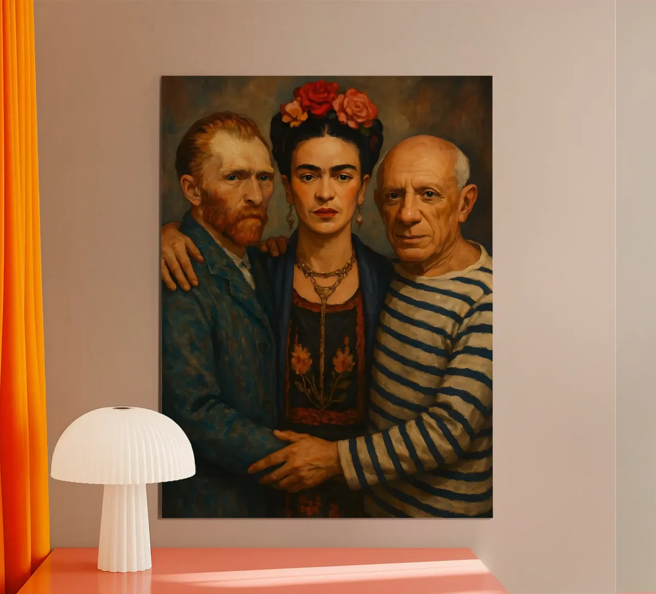 Frida Kahlo Vincent Van Gogh Picasso poster con telaio in alluminio da ARTOMATIC