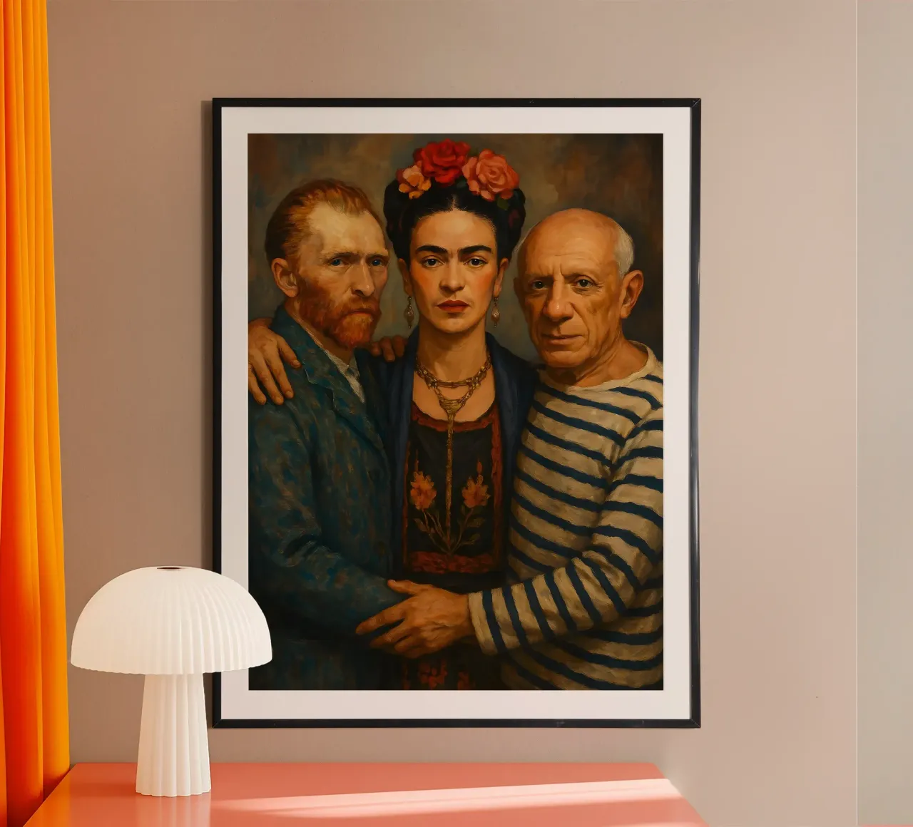 Frida Kahlo Vincent Van Gogh Picasso poster con telaio in alluminio da ARTOMATIC