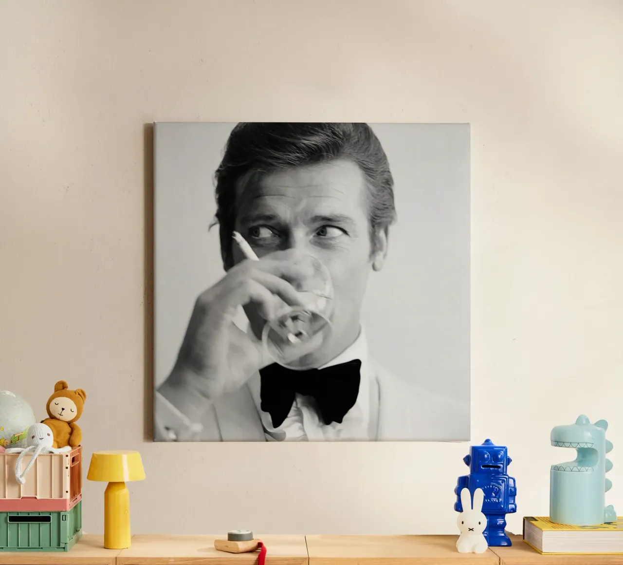 drink while smoking canvas with Floater frame by Takeme