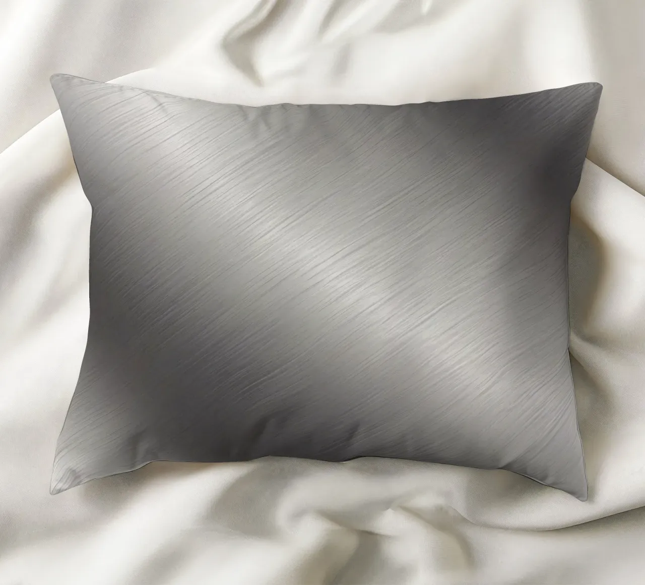 Metal surface with brushed texture reflecting light decorative cushion by DesignDoodle
