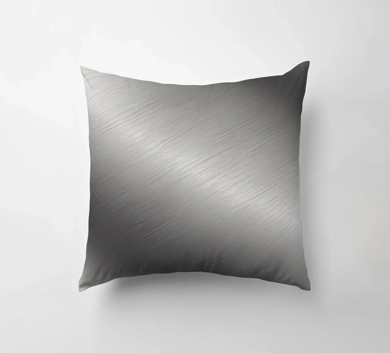 Metal surface with brushed texture reflecting light decorative cushion by DesignDoodle