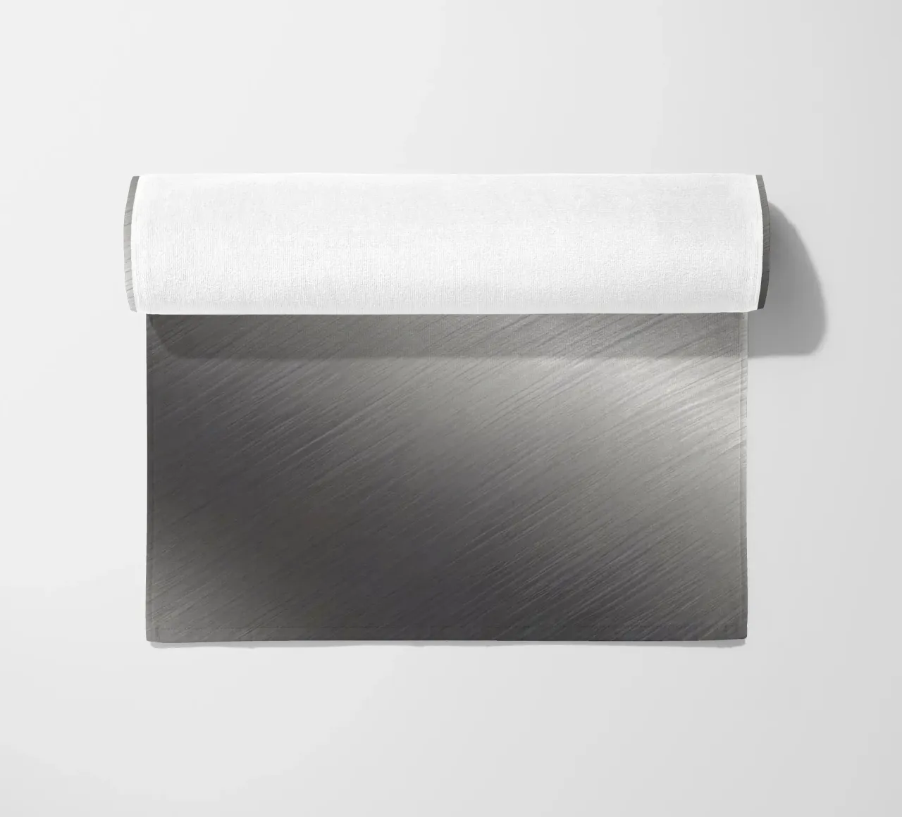 Metal surface with brushed texture reflecting light beach towel by DesignDoodle