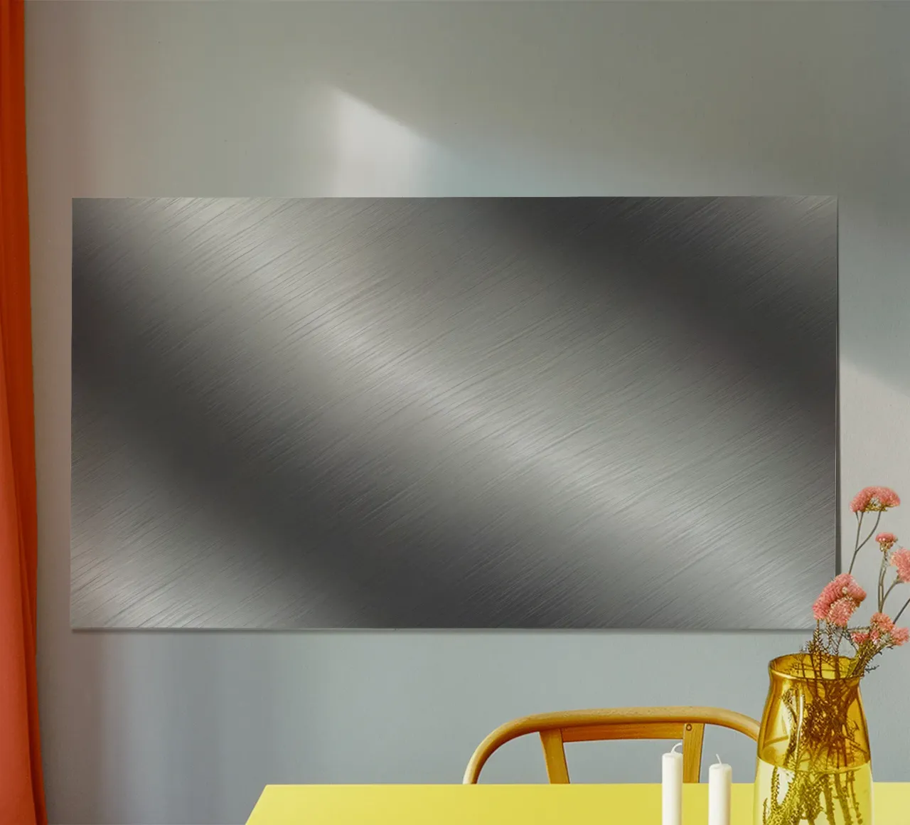 Metalloberfläche mit gebürsteter Textur, die das Licht reflektiert Hahnemühle von DesignDoodle