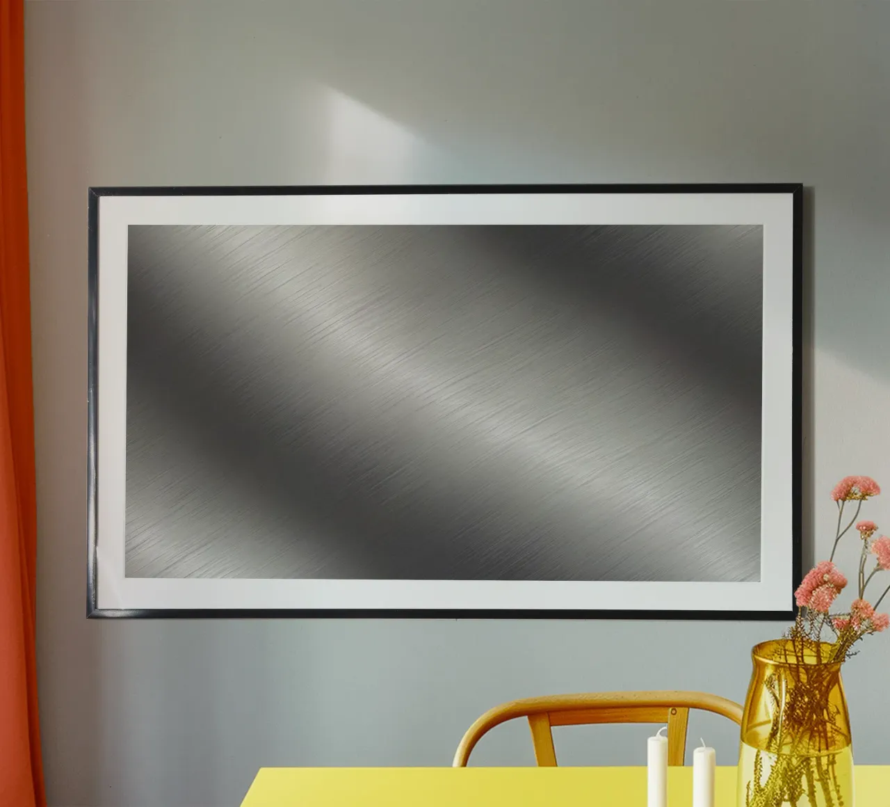 Metalloberfläche mit gebürsteter Textur, die das Licht reflektiert Hahnemühle von DesignDoodle