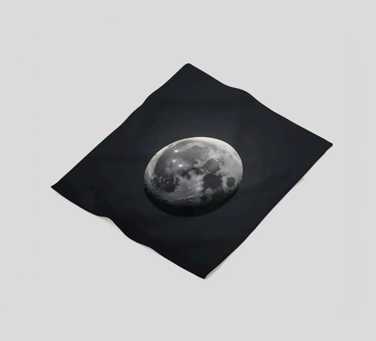 Full moon illuminated in a clear night sky showcasing lunar fleece blanket by DesignDoodle