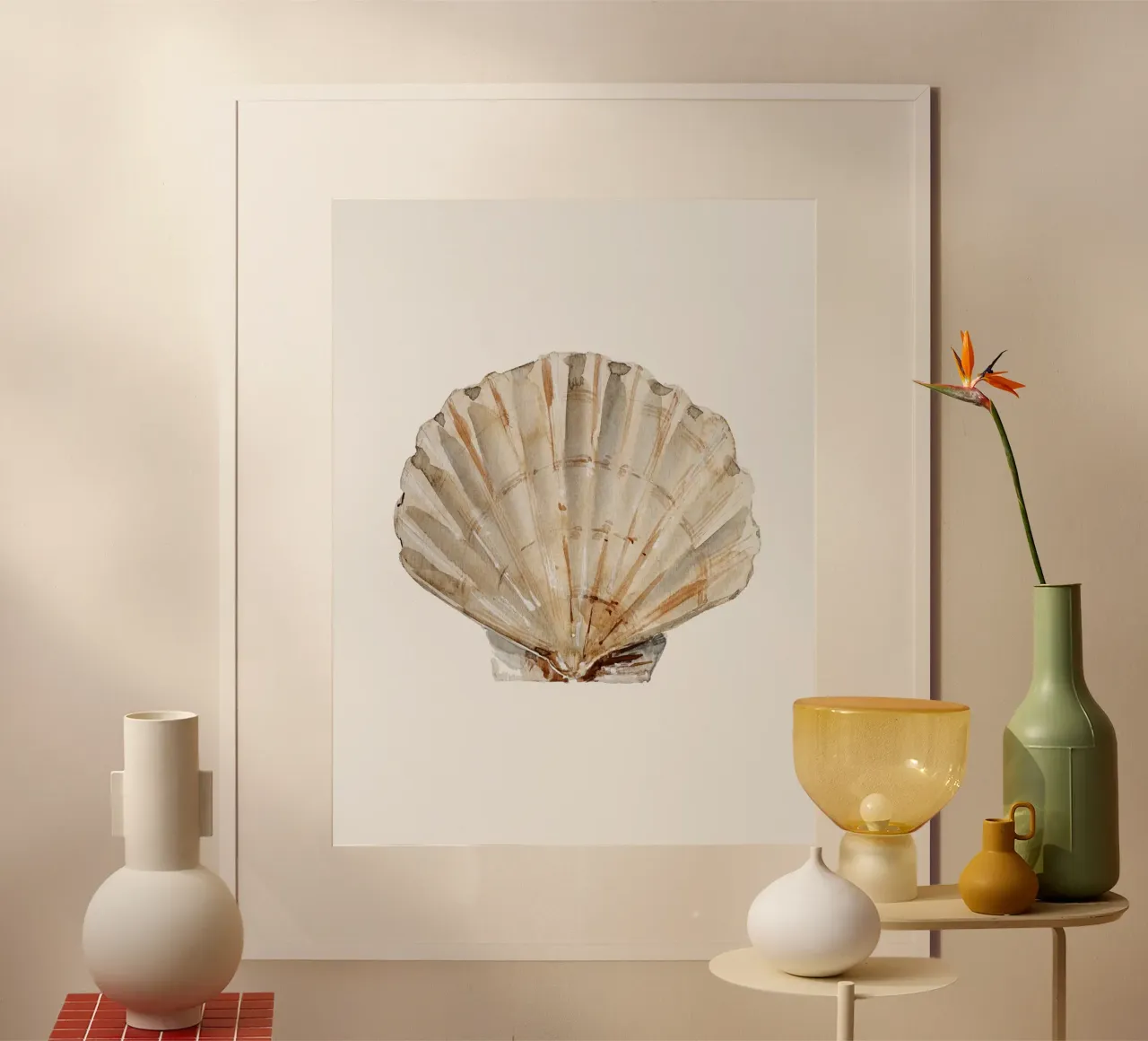 Shell (Pastel Cream) carta hahnemühle da treechild