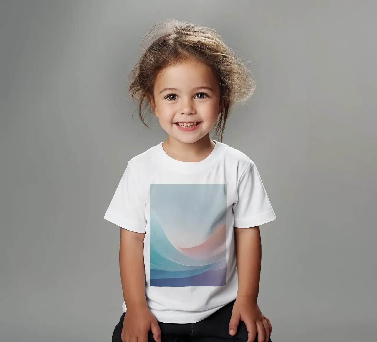 Morbide onde pastello creano uno sfondo etereo t-shirt bambini da DesignDoodle