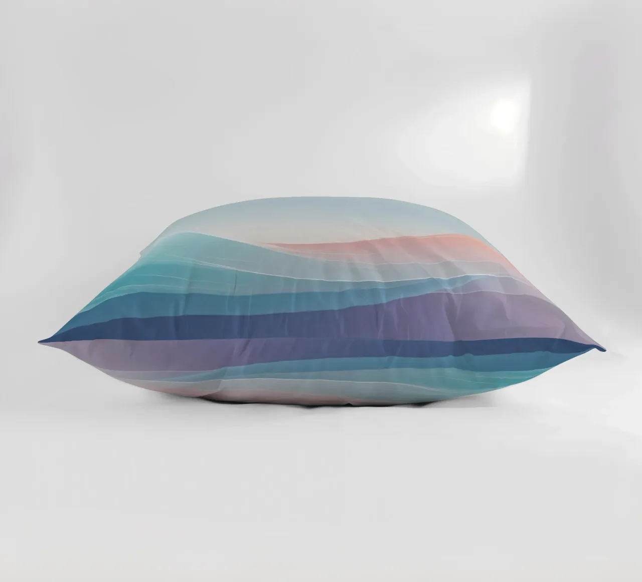 Soft pastel waves create an ethereal background decorative cushion by DesignDoodle
