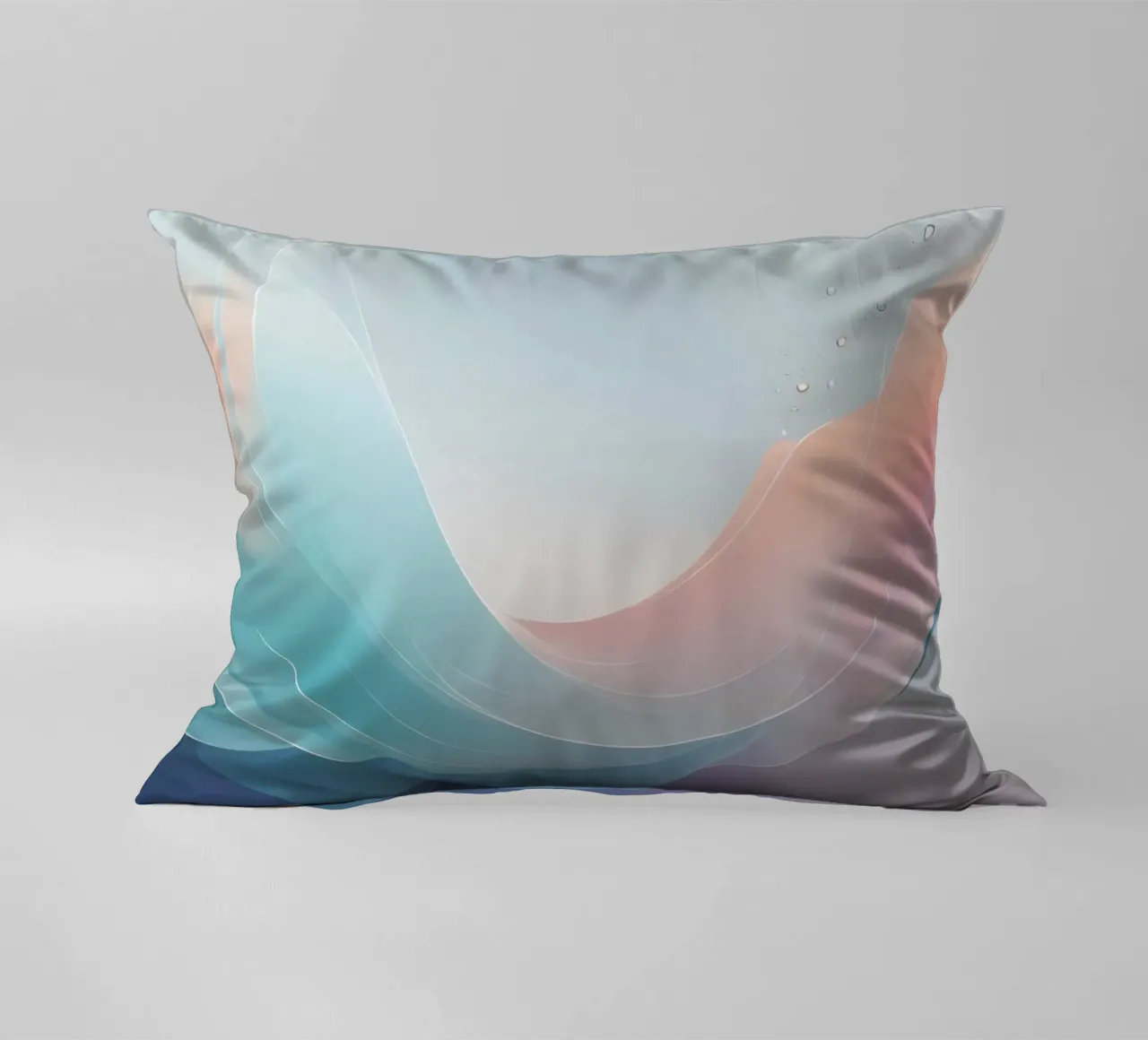 Soft pastel waves create an ethereal background decorative cushion by DesignDoodle
