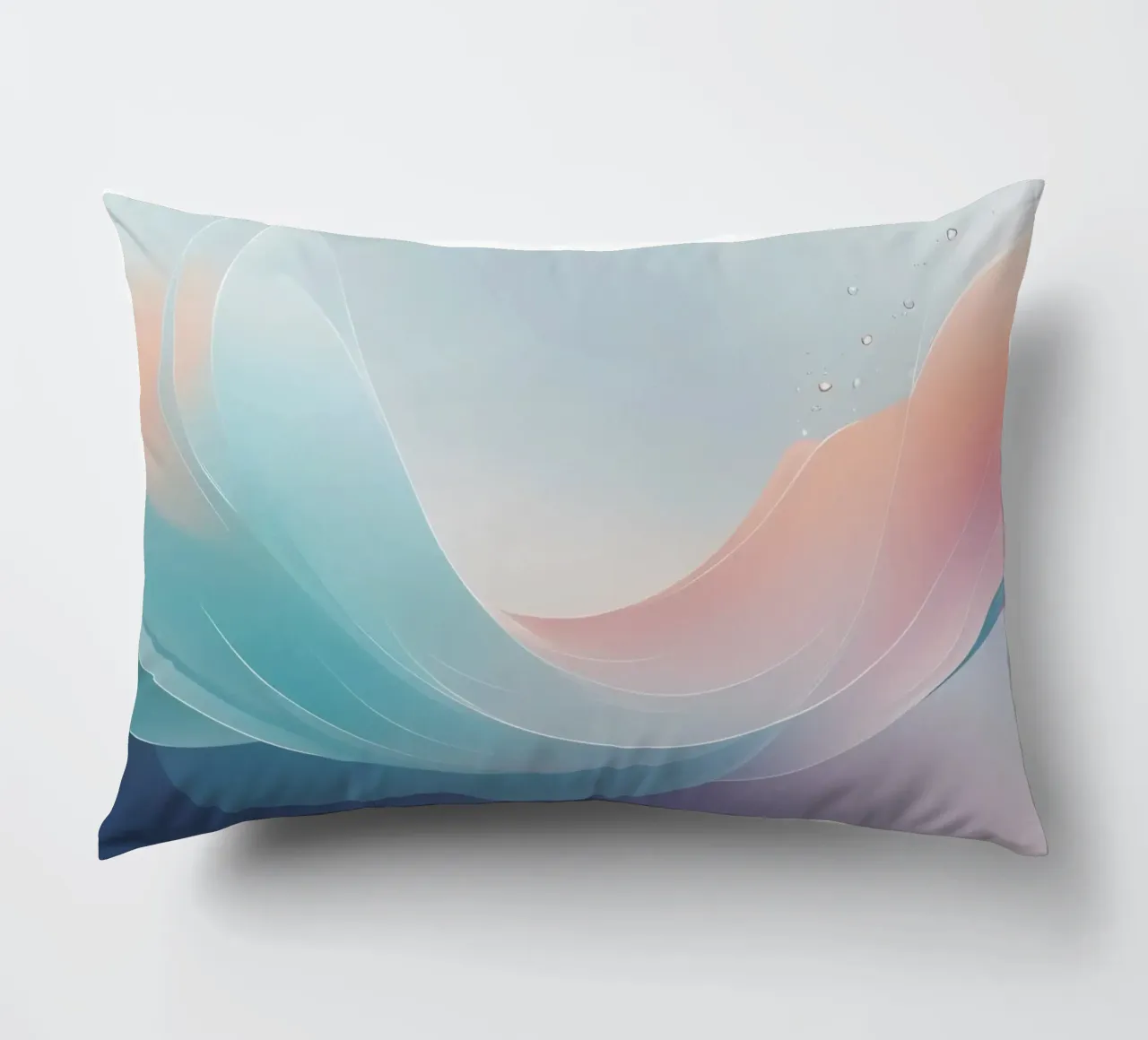 Soft pastel waves create an ethereal background decorative cushion by DesignDoodle