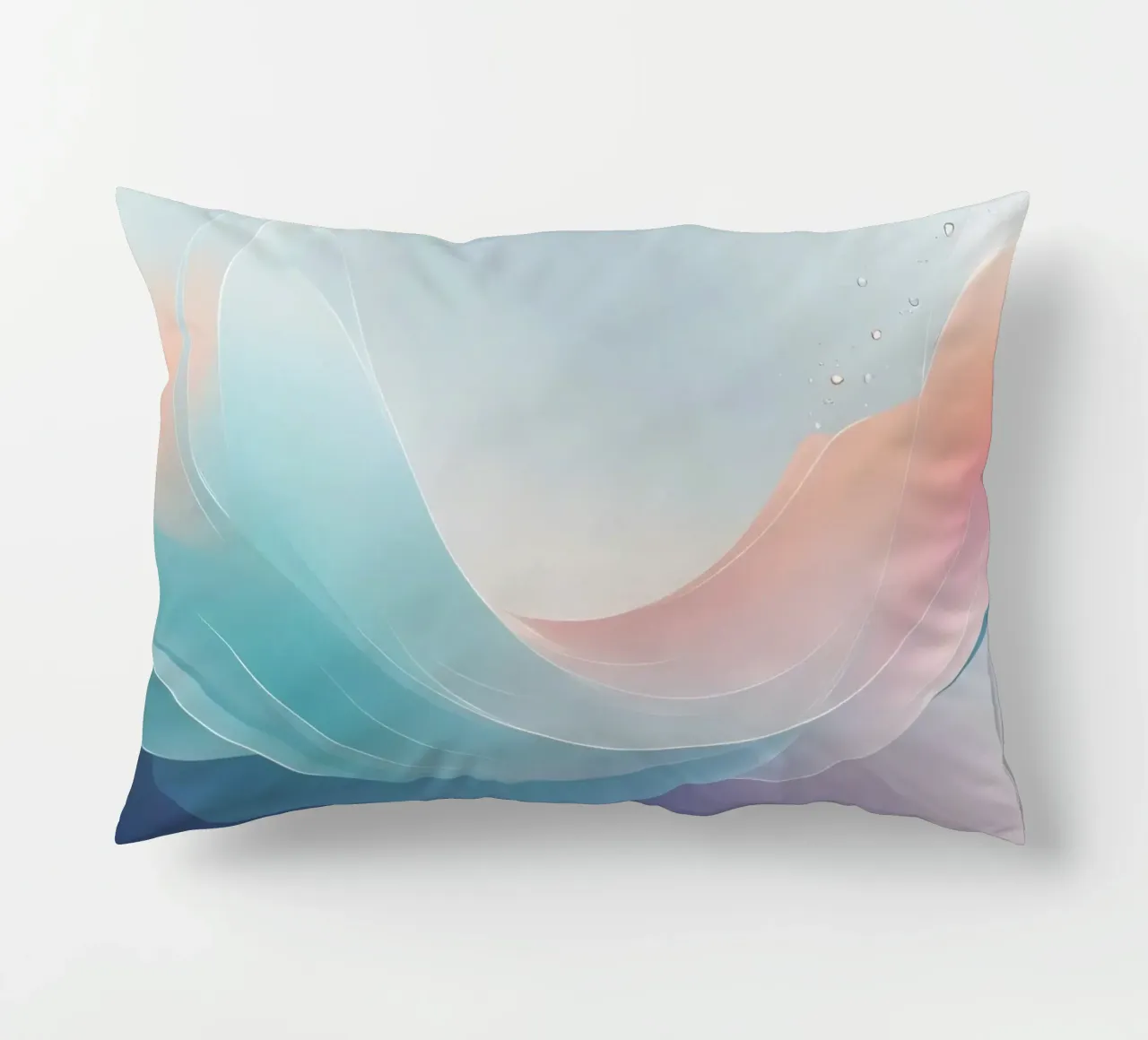 Soft pastel waves create an ethereal background decorative cushion by DesignDoodle