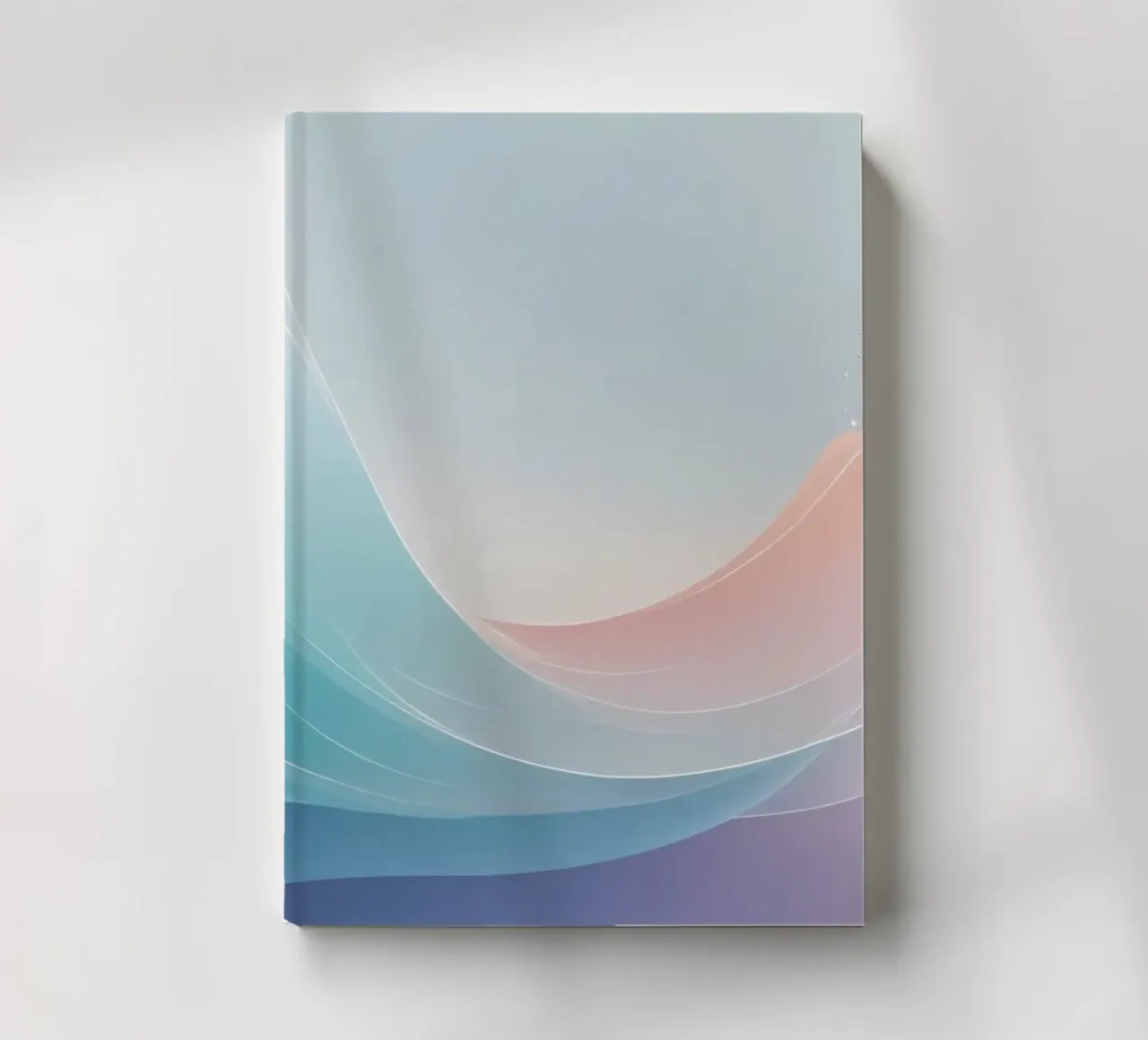 Soft pastel waves create an ethereal background notebook by DesignDoodle