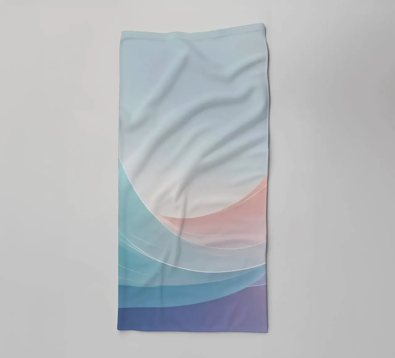 Soft pastel waves create an ethereal background towel by DesignDoodle