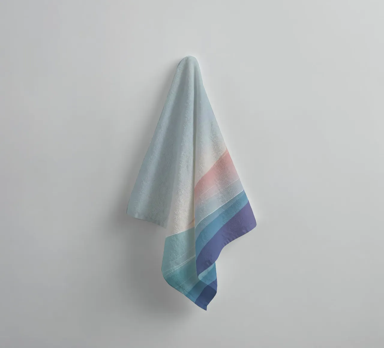 Soft pastel waves create an ethereal background towel by DesignDoodle