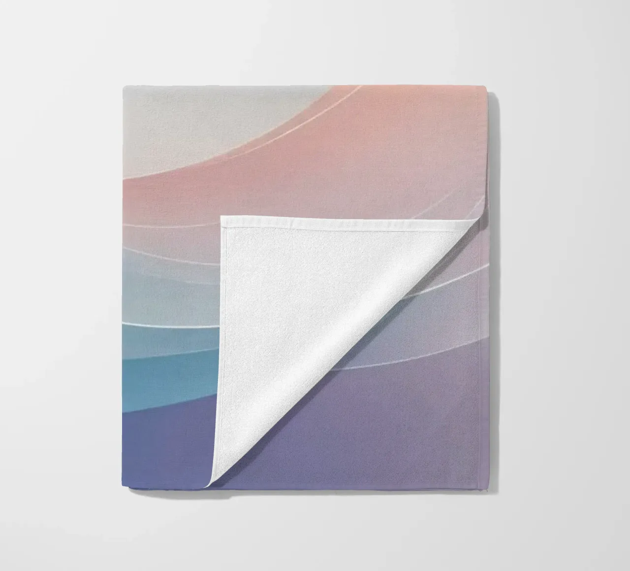 Soft pastel waves create an ethereal background beach towel by DesignDoodle