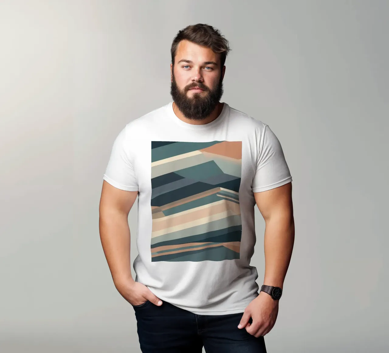 design astratto con forme geometriche stratificate arte moderna t-shirt da DesignDoodle