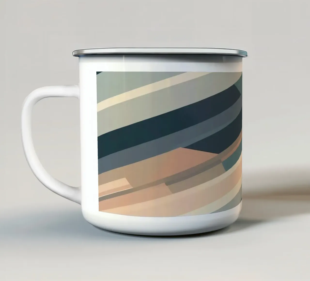 design astratto con forme geometriche stratificate arte moderna tazza in smalto da DesignDoodle