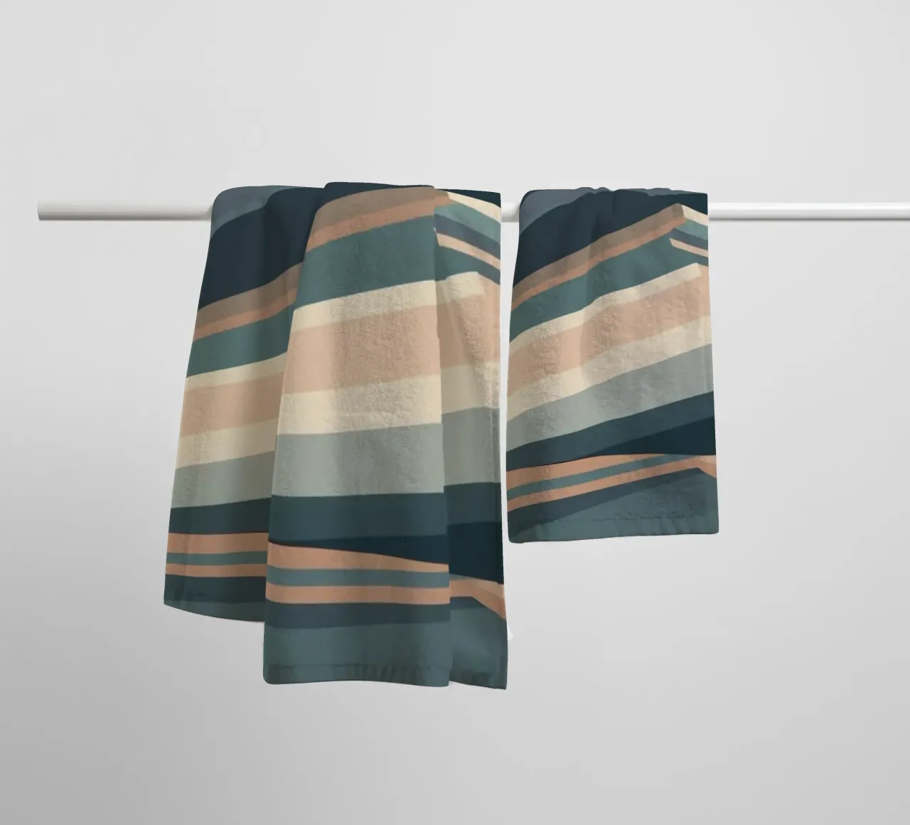 abstract design features layered geometric shapes modern art towel by DesignDoodle