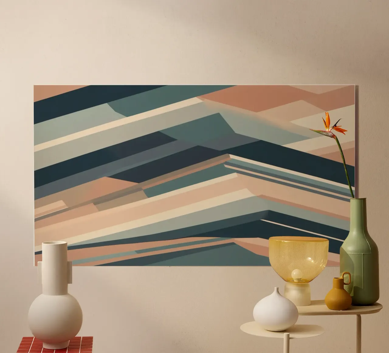 design astratto con forme geometriche stratificate arte moderna plexiglass da DesignDoodle