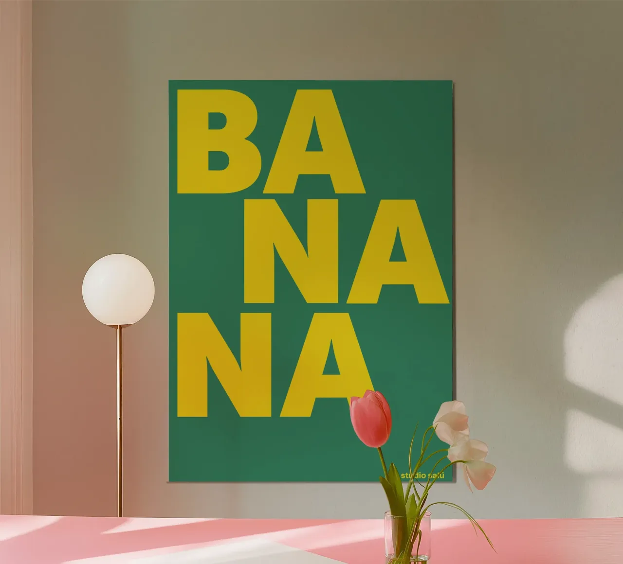 BANANA GREEN poster con telaio in plastica da studio salü