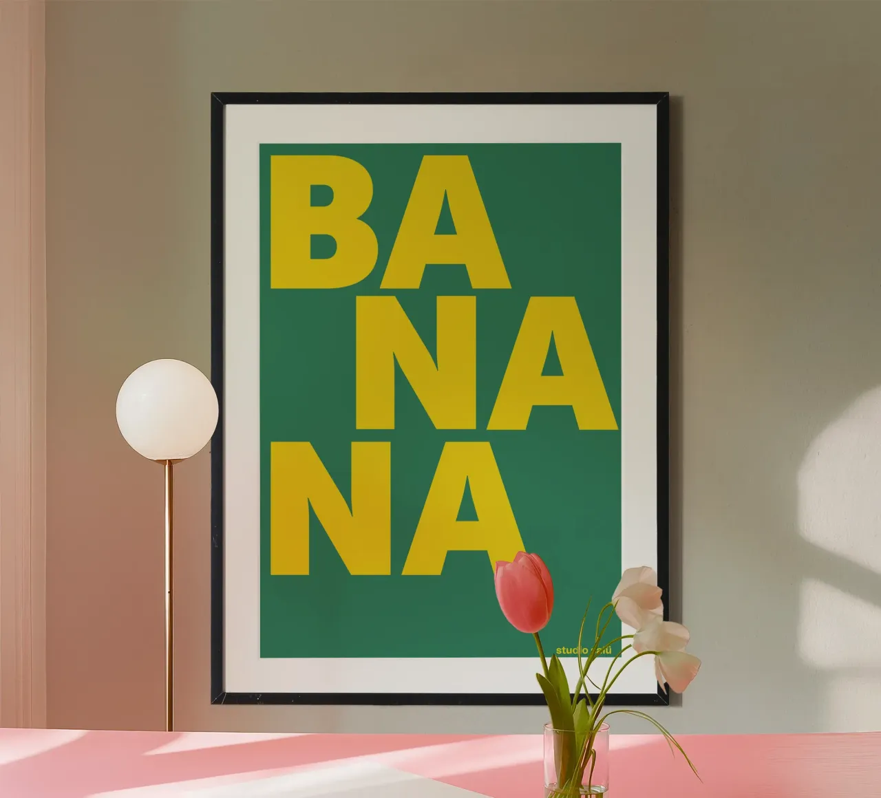 BANANA GREEN poster con telaio in plastica da studio salü