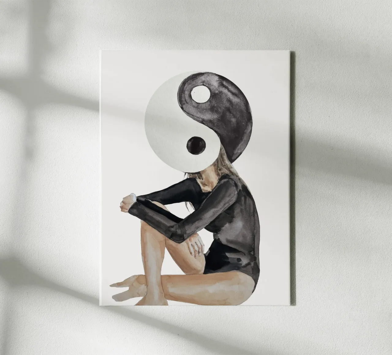 Yin And Yang canvas met Baklijst van treechild