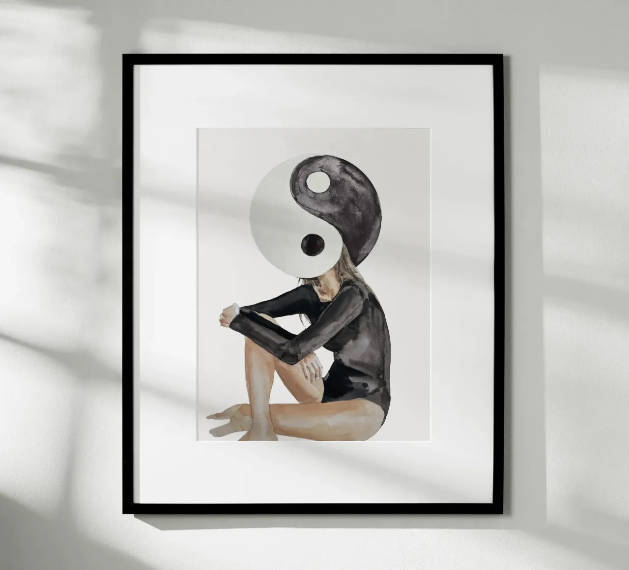 Yin And Yang poster con telaio in legno da treechild