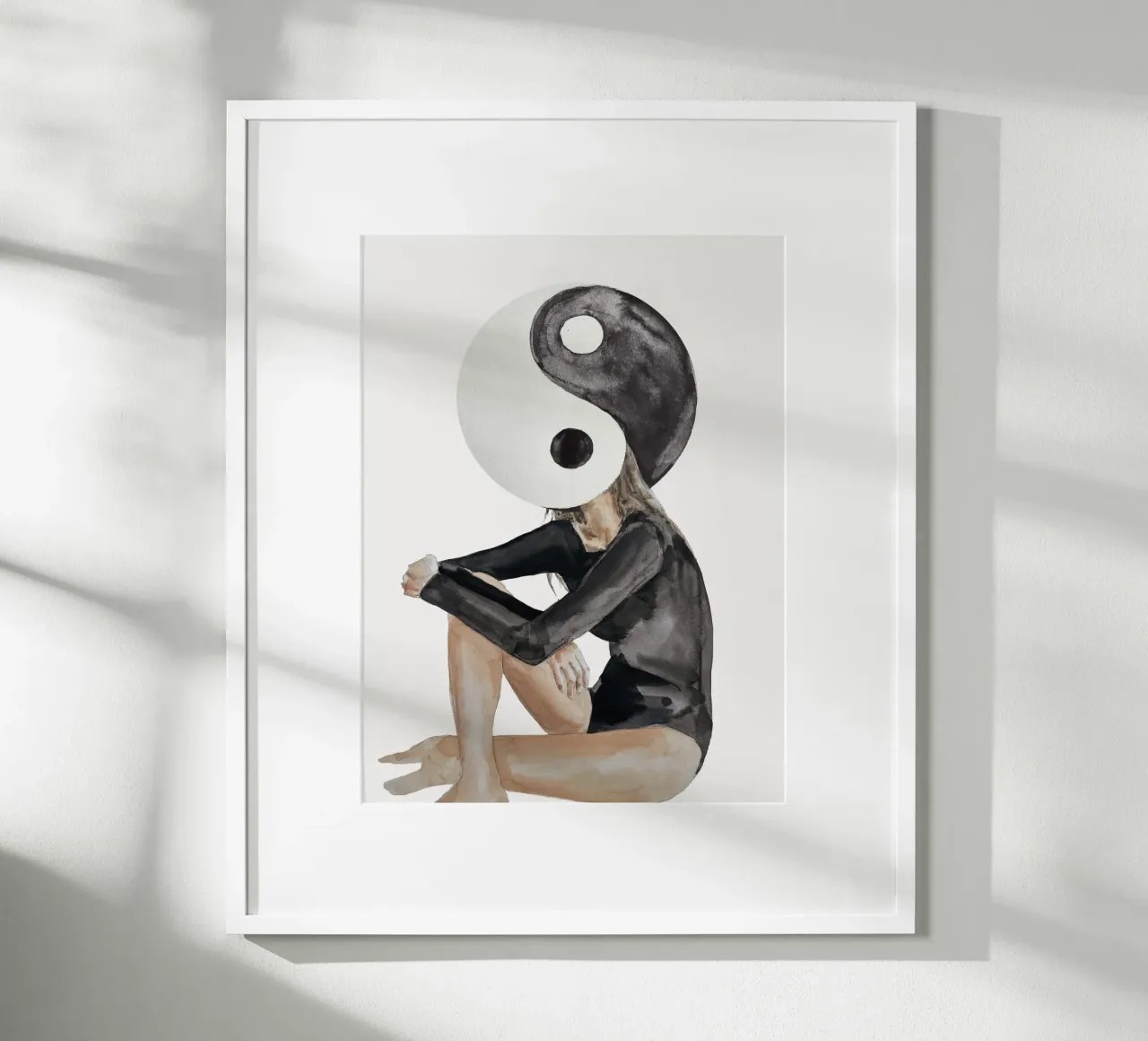 Yin And Yang poster con telaio in legno da treechild