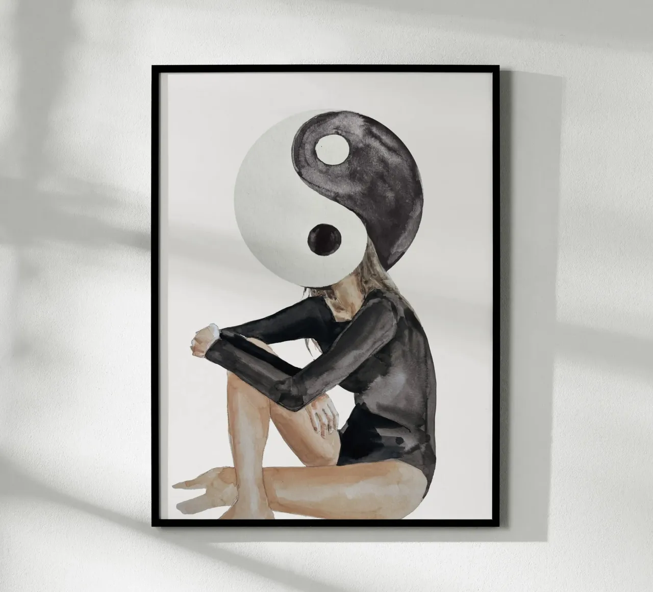Yin And Yang poster con telaio in legno da treechild