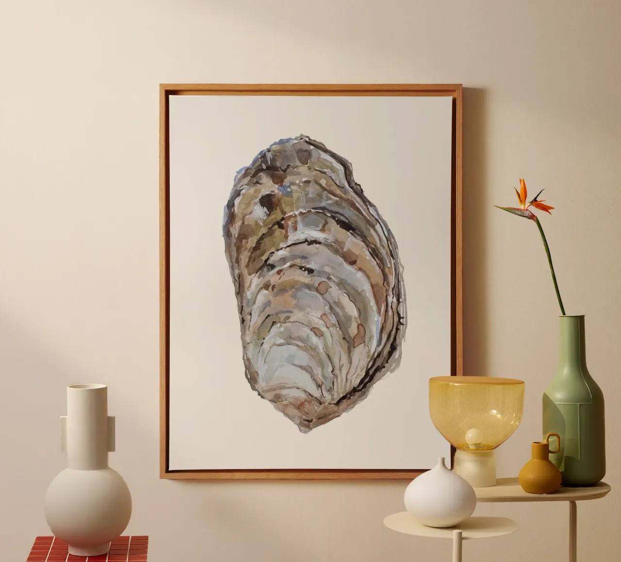 Oyster Shell tela con Cornice a cassetta da treechild