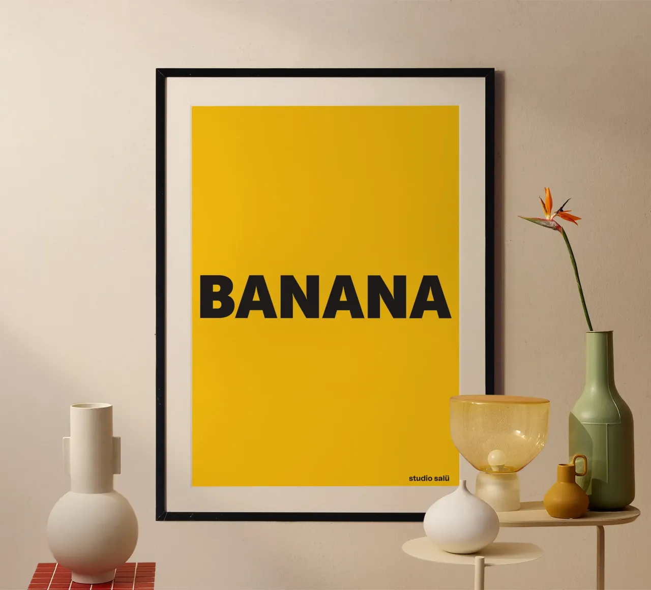 Banana poster con telaio in plastica da studio salü