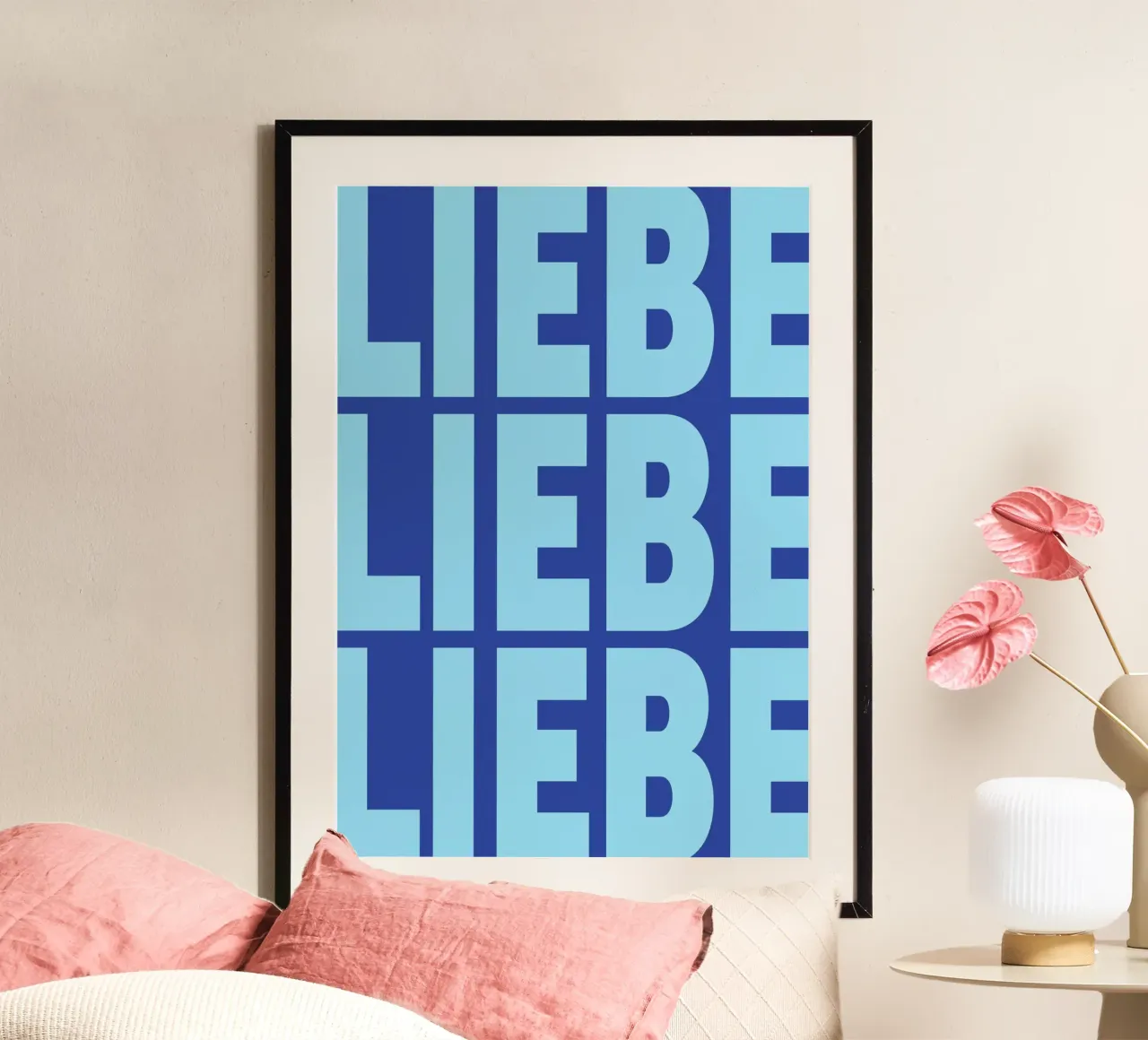 LIEBE LIEBE LIEBE in blau poster by studio salü