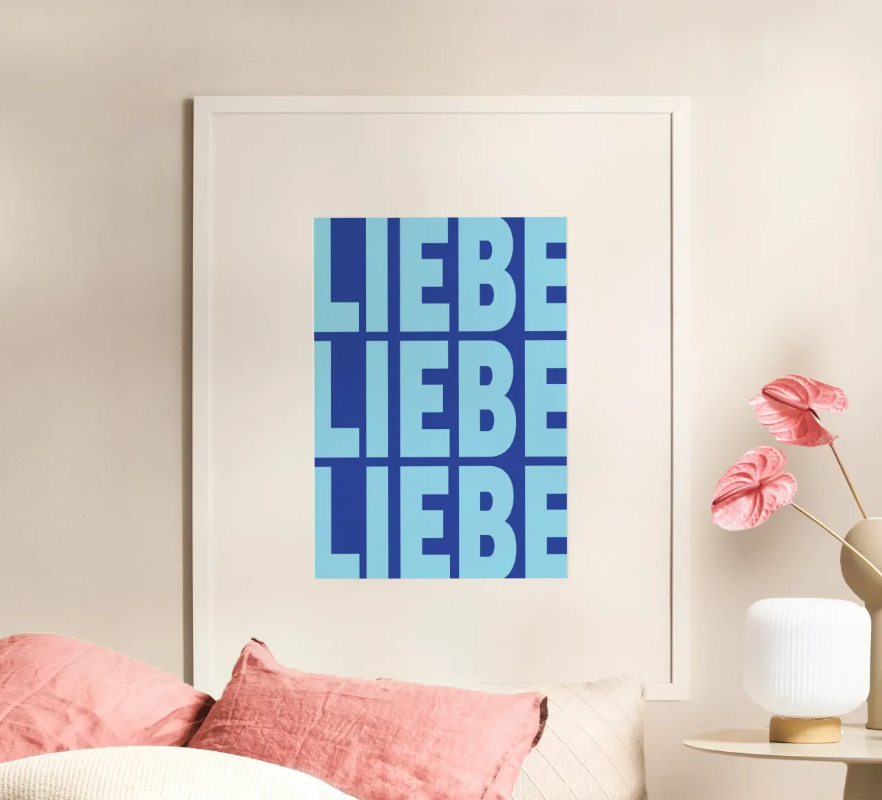 LIEBE LIEBE LIEBE in blau poster by studio salü
