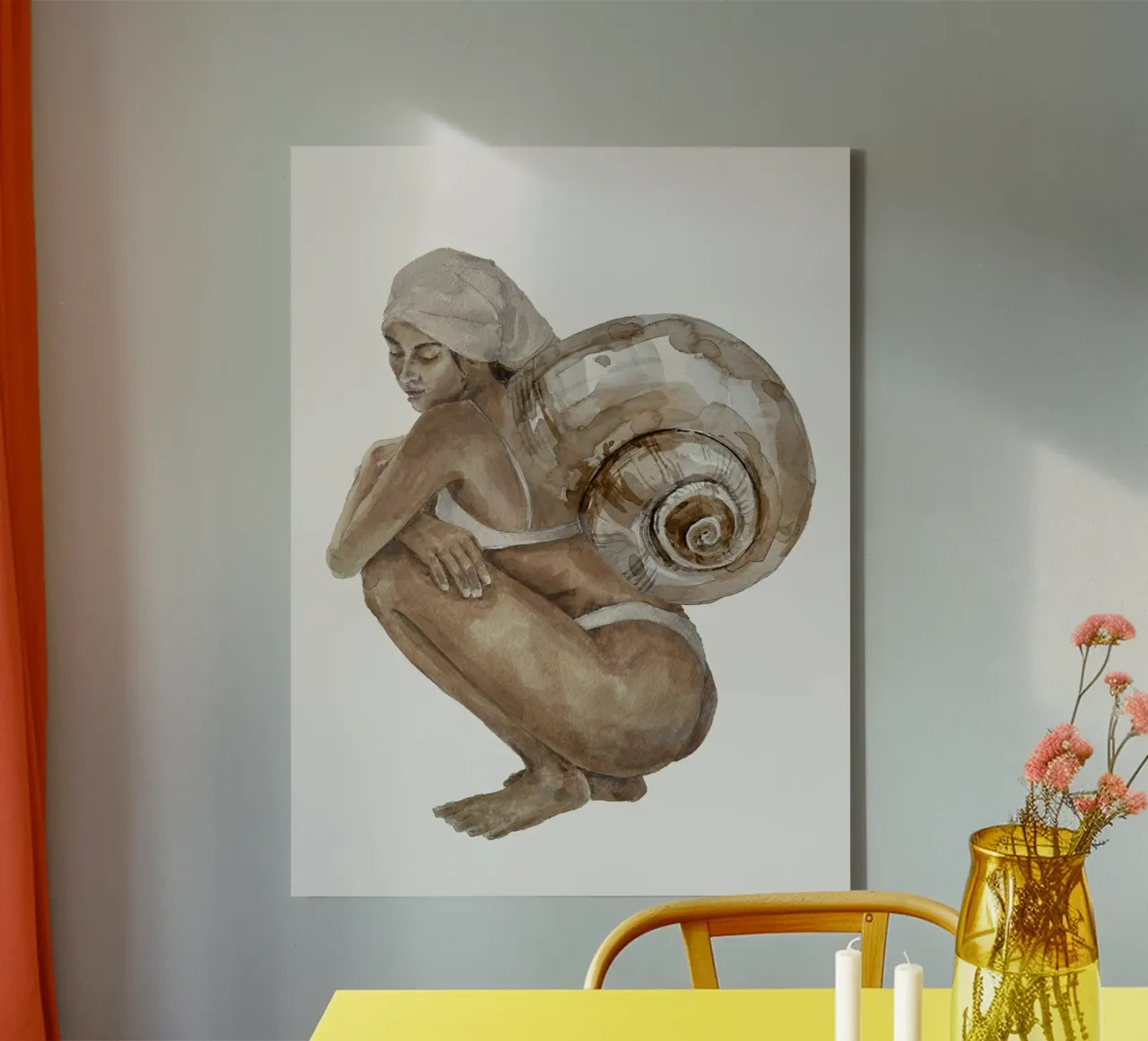The Snail Princess canvas met Baklijst van treechild