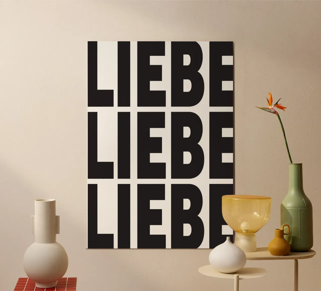 LIEBE LIEBE LIEBE schwarz-weiß poster by studio salü