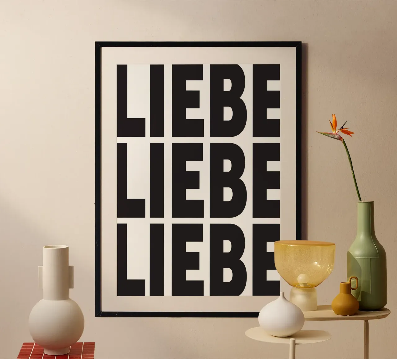 LIEBE LIEBE LIEBE schwarz-weiß poster by studio salü