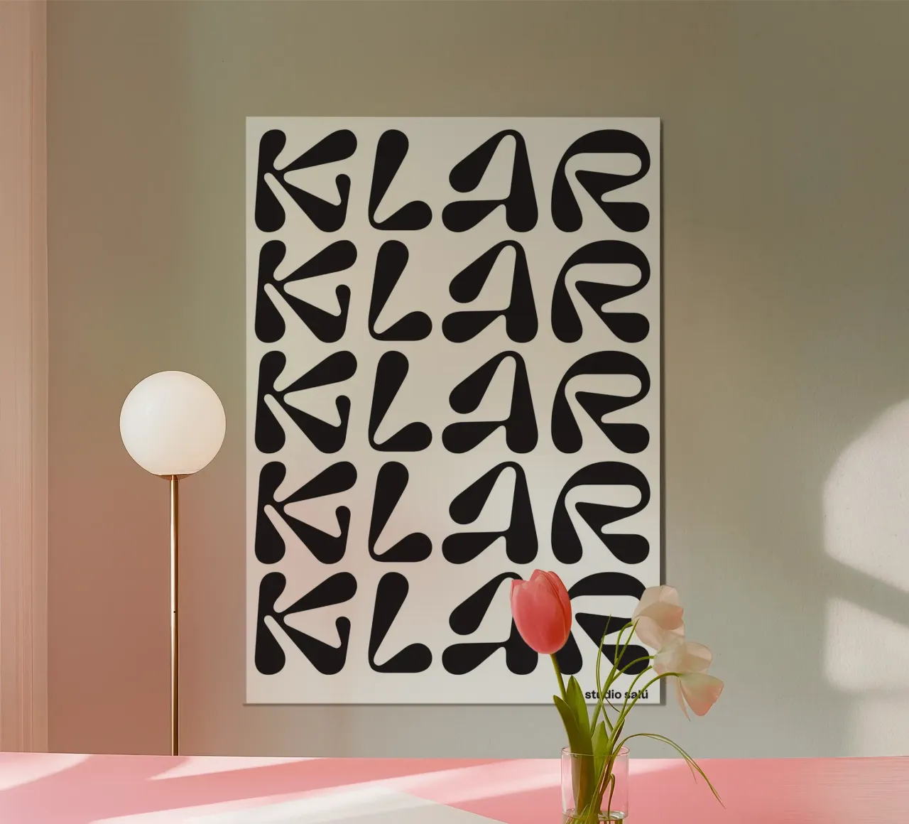 klar klar klar … poster con telaio in legno da studio salü