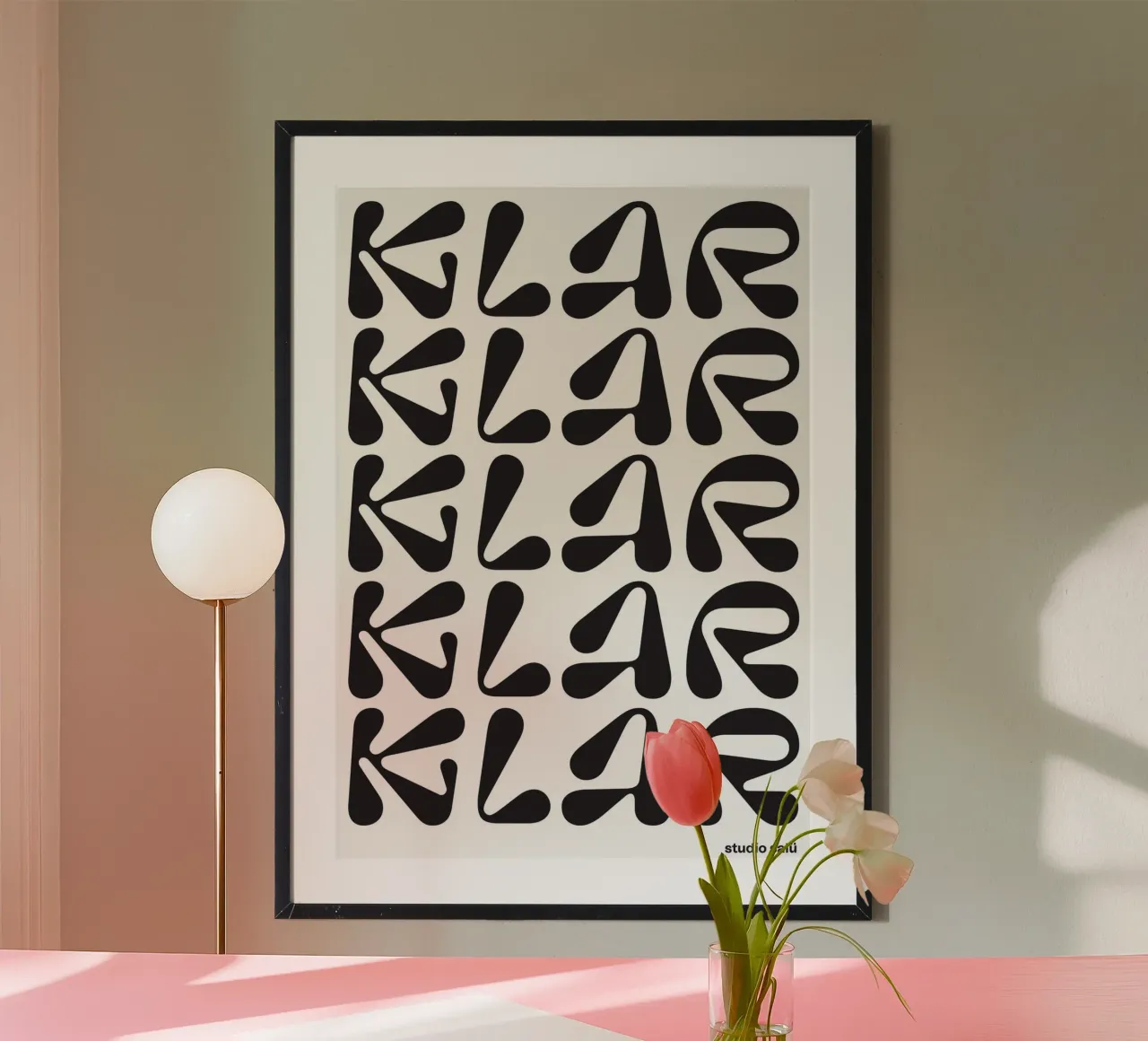 klar klar klar … poster con telaio in legno da studio salü