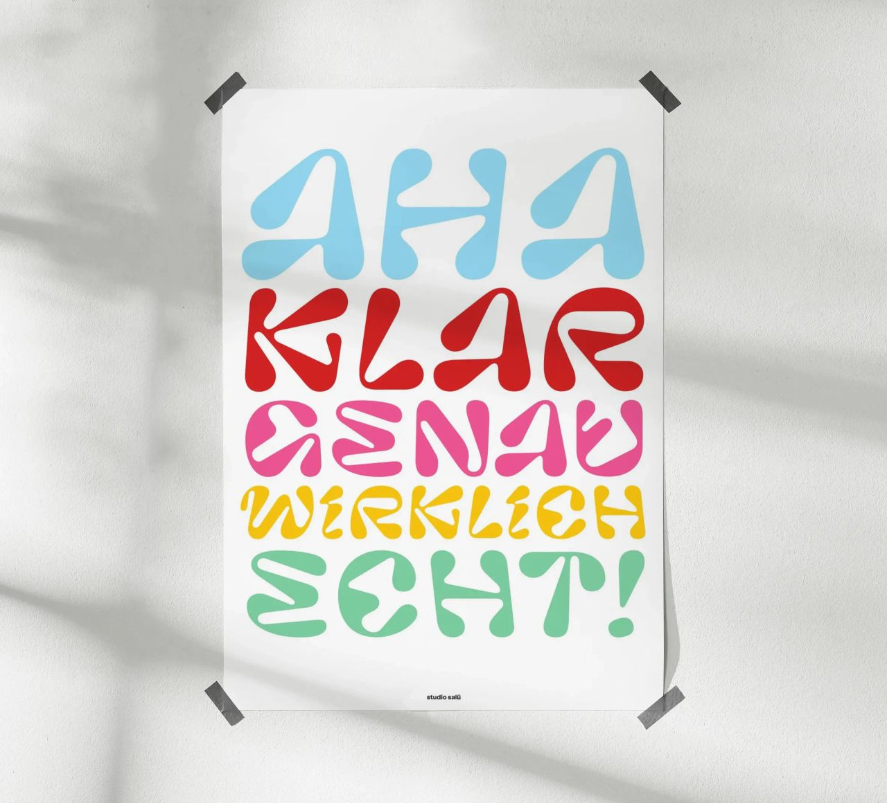 Typo »Aha, klar…« Poster von studio salü