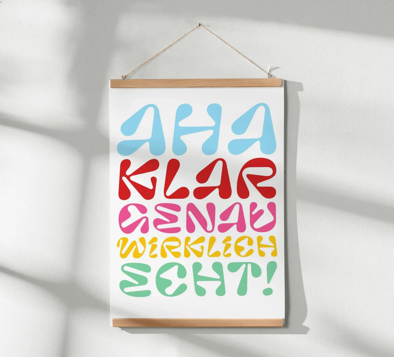 Typo »Aha, klar…« Poster von studio salü