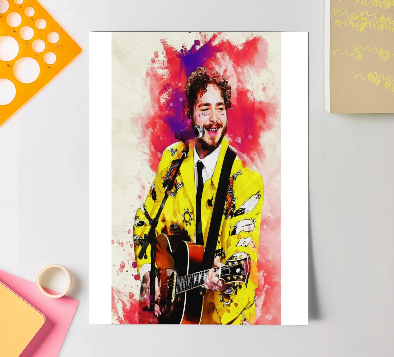 Smudge of Post Malone sticker sheet by Gunawan Rb